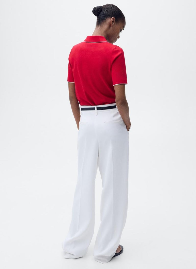 Polo-Neck With Contrasting Trims Sweater