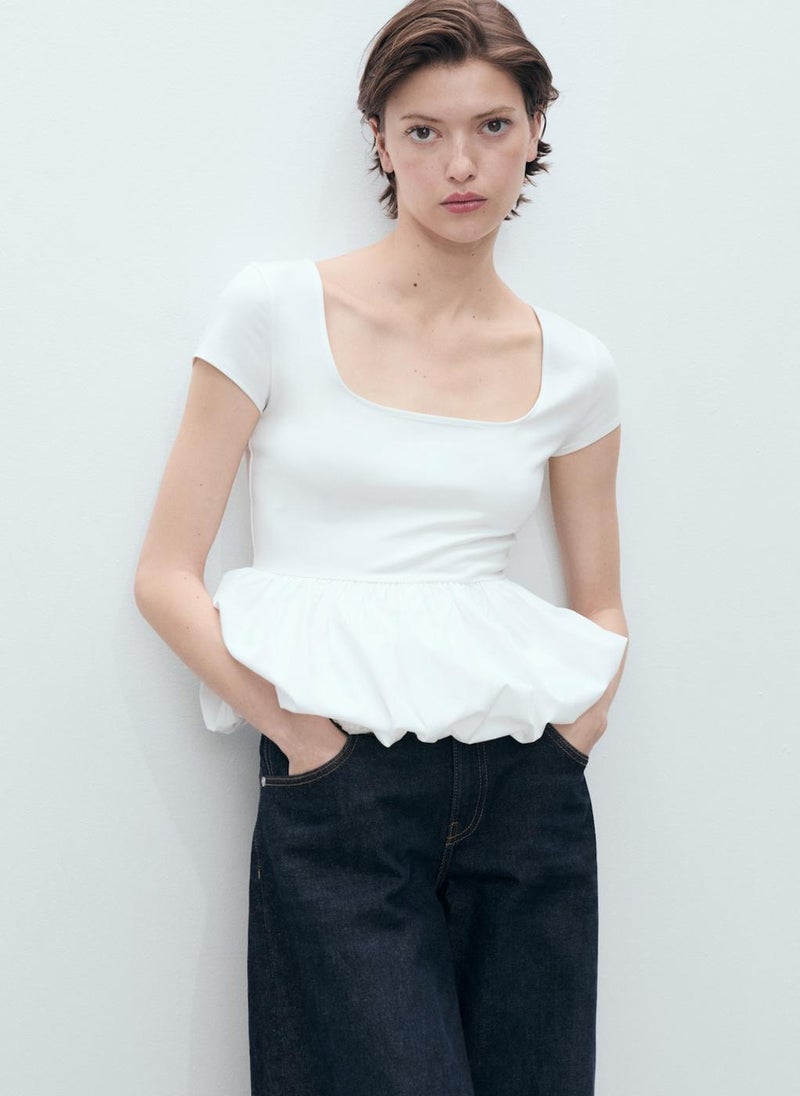 Short Sleeve Ruffle Top