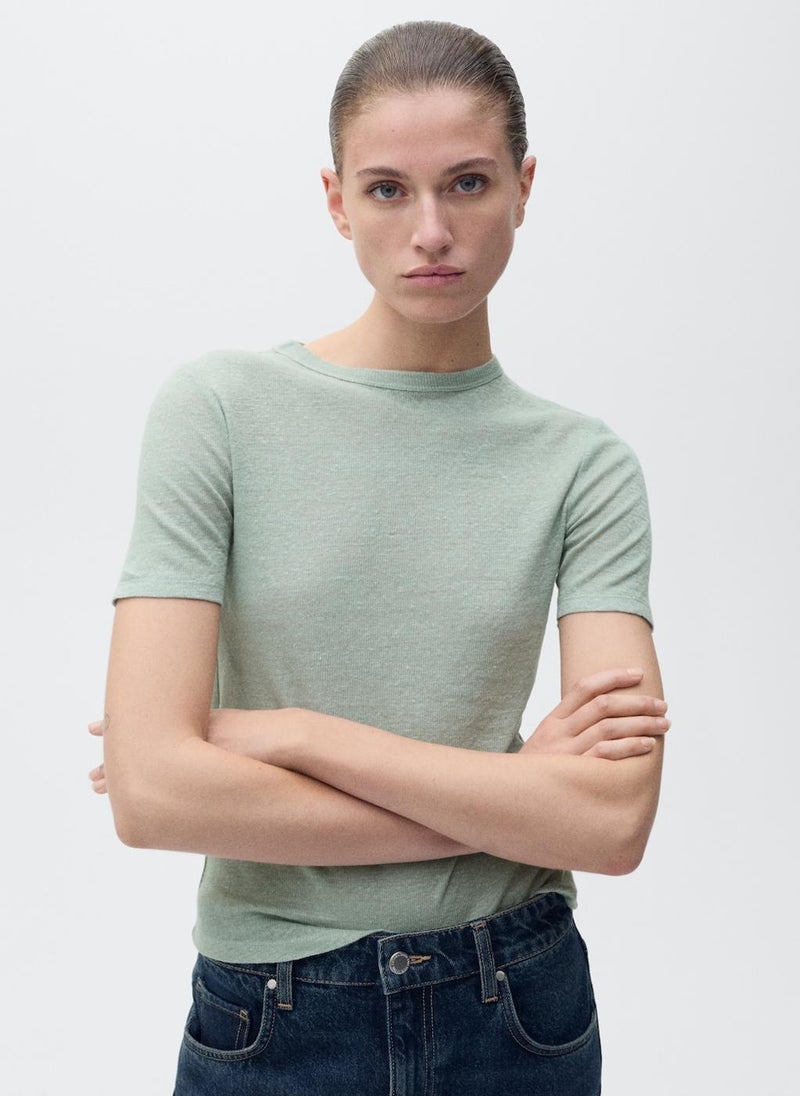 Fitted Linen T-Shirt