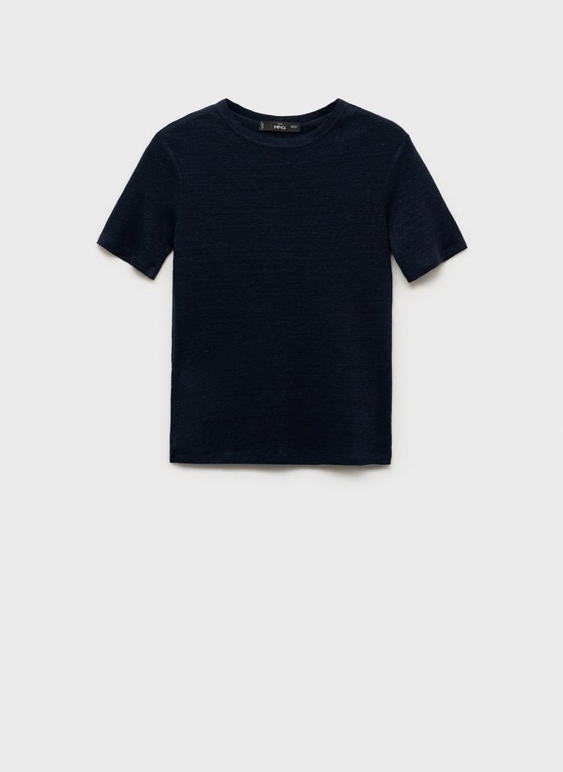 Fitted Linen T-Shirt