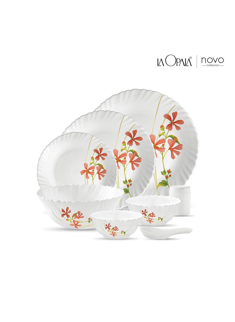 La Opala opalware Dinner Set - 35 Pieces, White/Red/Green, Standard (LAOP/DSET/B29)