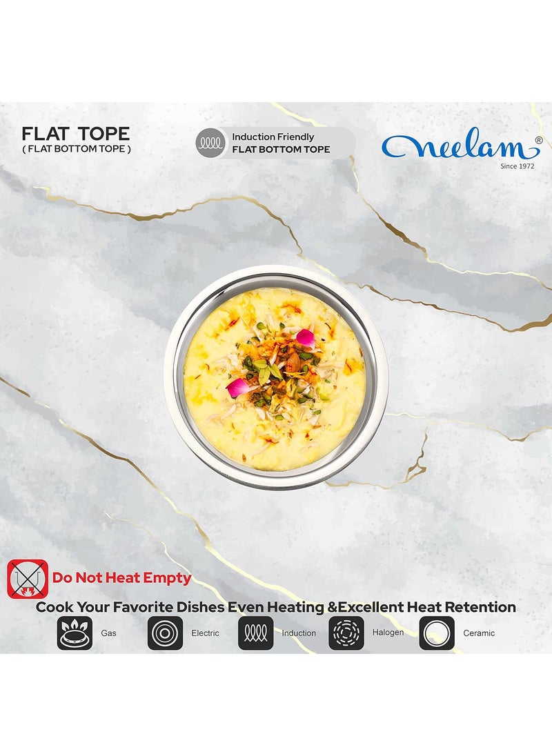 neelam - CFBT112P Stainless Steel 11 22G Flat Bottom Tope, 1500 ml, Silver