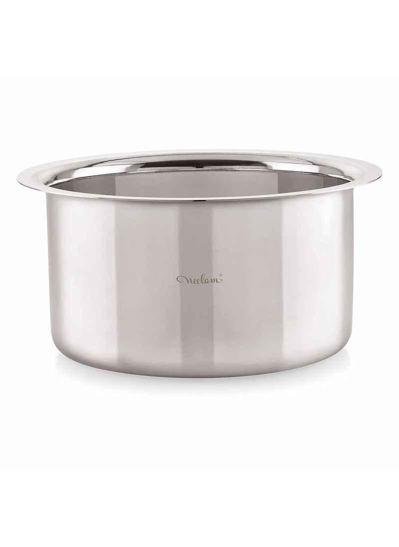 Neelam Stainless Steel 24, 22 Gauge, Induction & Gas Stove Friendly Flat Bottom Tope/Patila/Topiya, 16050 ml, Ideal for Boiling, Steaming, and Cooking, with Excellent Heat Retention, Sliver