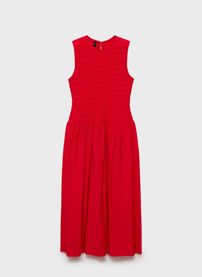 Flared With Gathered Body Dress