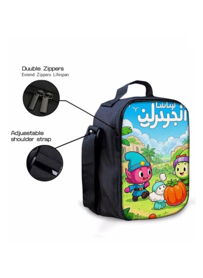 Cartoon three-piece schoolbag with zipper - 1394