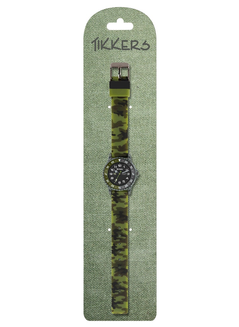 Tikkers Camo Silicone Time Teacher Strap Boys Watch - ATK1085