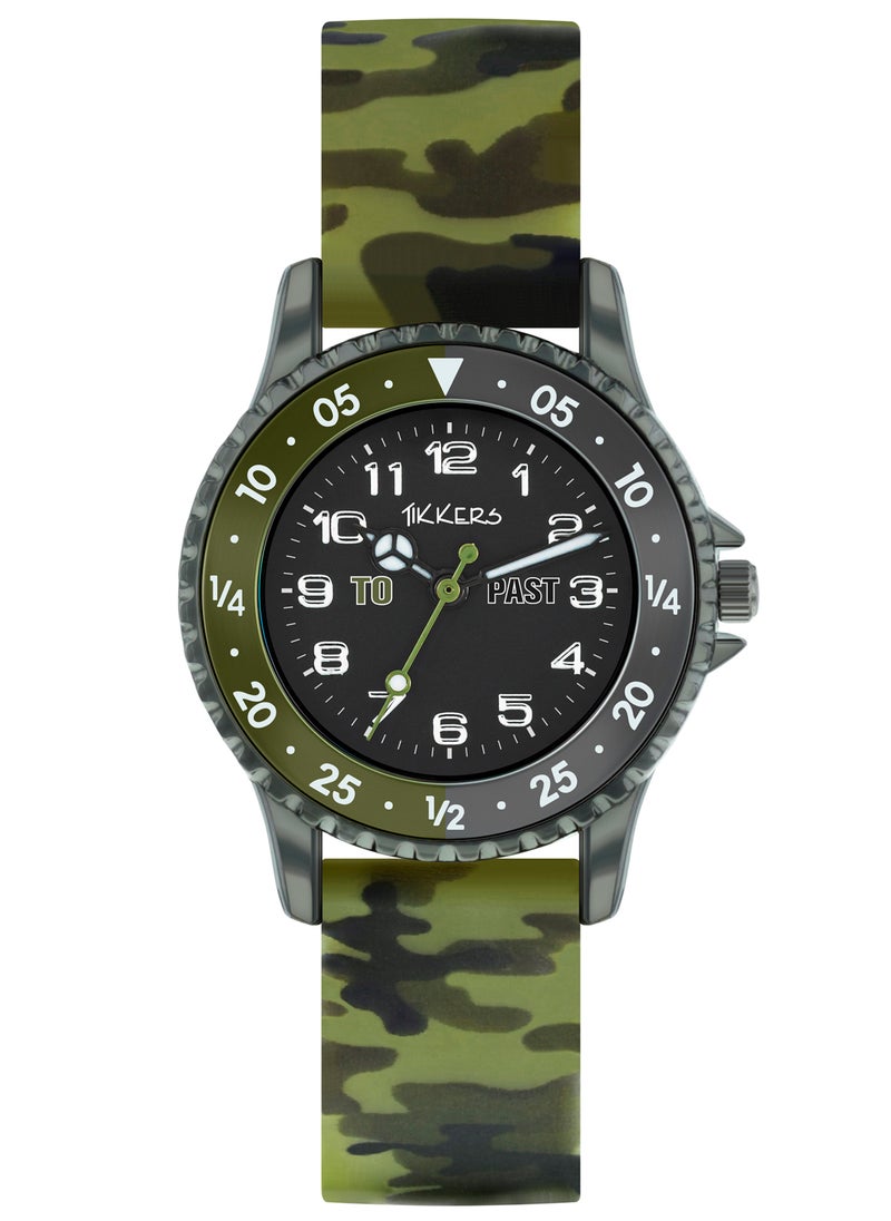 Tikkers Camo Silicone Time Teacher Strap Boys Watch - ATK1085