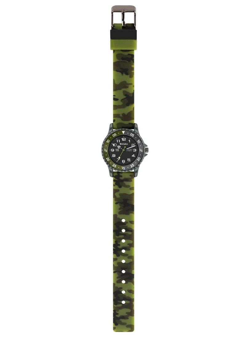 Tikkers Camo Silicone Time Teacher Strap Boys Watch - ATK1085
