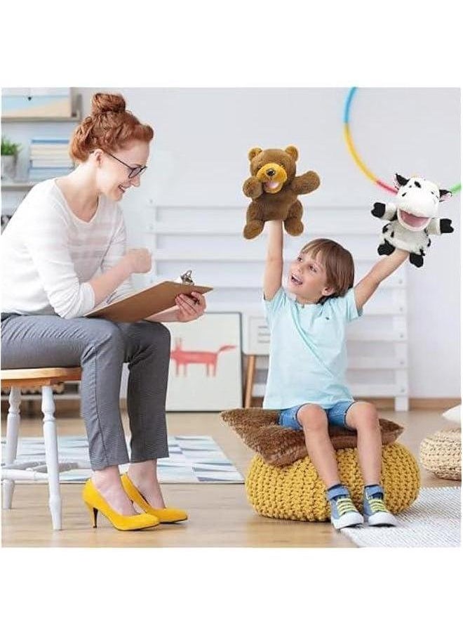 Hand Puppets Bear Puppet,10 Animal for Kids，Hand Toddlers 1-3 and Kids with Movable Mouth,Sloth Stuffed Plush Toy Gift Interactive Storytelling
