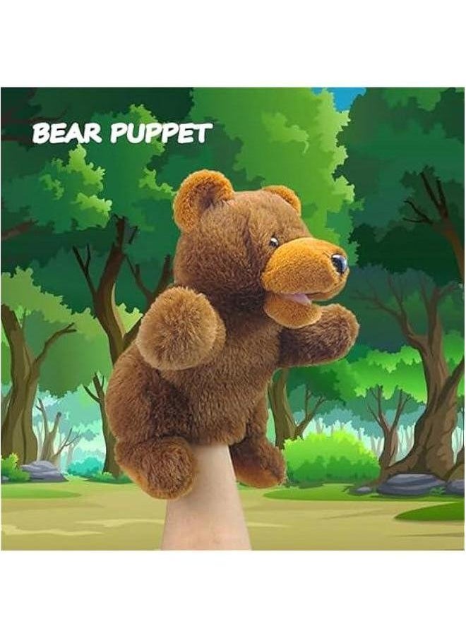 Hand Puppets Bear Puppet,10 Animal for Kids，Hand Toddlers 1-3 and Kids with Movable Mouth,Sloth Stuffed Plush Toy Gift Interactive Storytelling