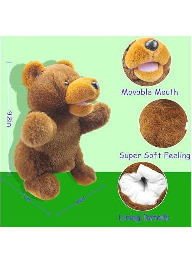 Hand Puppets Bear Puppet,10 Animal for Kids，Hand Toddlers 1-3 and Kids with Movable Mouth,Sloth Stuffed Plush Toy Gift Interactive Storytelling