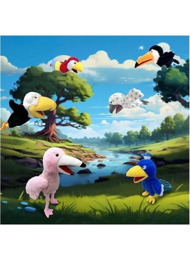 Puppet Toucan Hand Puppet,13.8 Animal Puppets Stuffed for Kids with Movable Mouth,Puppet Plush Multi-Color Toys Bird Role Play Teaching(Big Black)