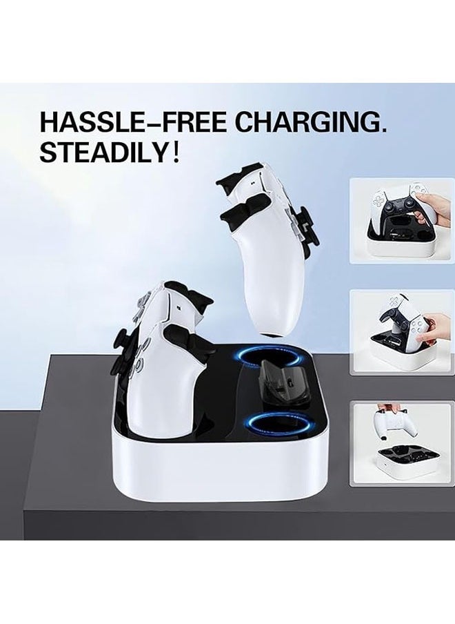 PS5 Charging Station, PS5 Controller Fast Charging Dock with Safety Chip Protection & LED Indicator, Dual Controller Chargering Station for Playstation 5 Console