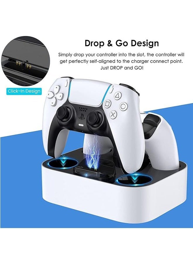 PS5 Charging Station, PS5 Controller Fast Charging Dock with Safety Chip Protection & LED Indicator, Dual Controller Chargering Station for Playstation 5 Console