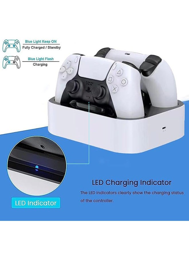 PS5 Charging Station, PS5 Controller Fast Charging Dock with Safety Chip Protection & LED Indicator, Dual Controller Chargering Station for Playstation 5 Console