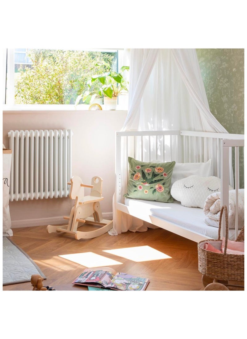 Mokee 2 in 1 Scandinavian Convertible Mini Cot Bed 120x60cm - White