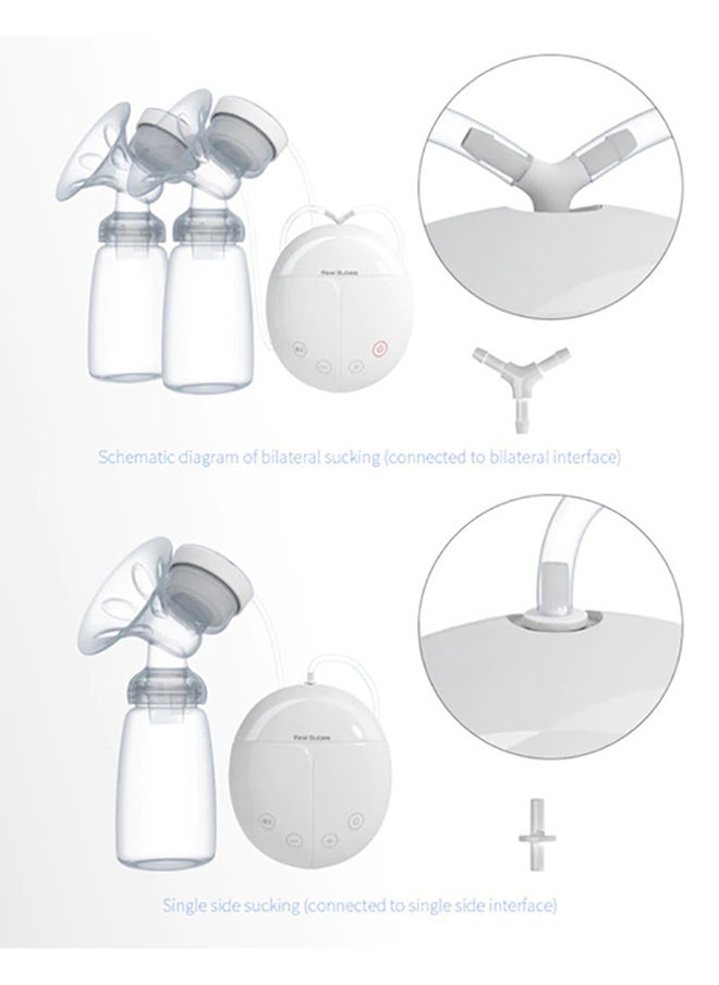 2-Piece Portable Double Electric Breastfeeding Breast Pump With Baby Bottles