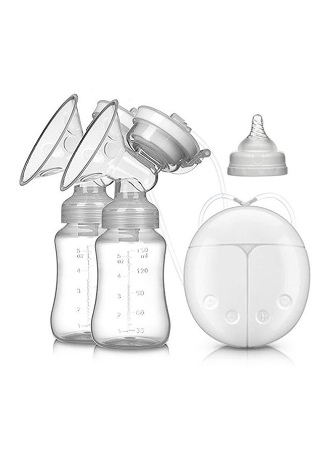 2-Piece Portable Double Electric Breastfeeding Breast Pump With Baby Bottles