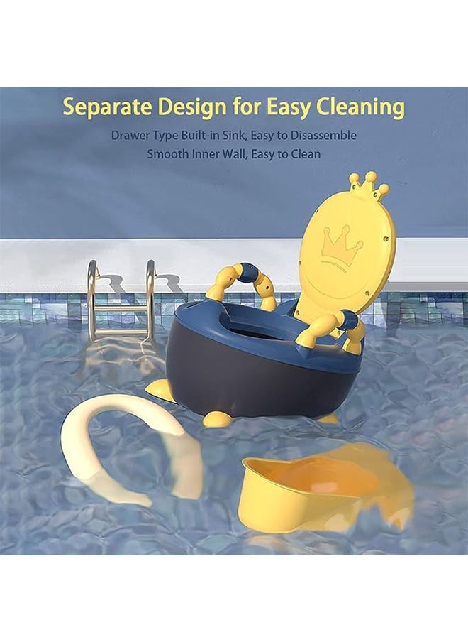 Potty Training Toilet, Duck Potty Training Seat,Toddler Potty Chair,Portable Toilet for Kids with Non-slip Rubber Mat Backrest for Boys Girls Kids Toddler,Suitable For Children 1 to 7 Years Old