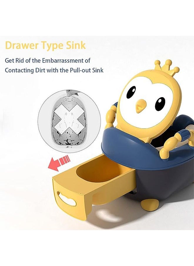 Potty Training Toilet, Duck Potty Training Seat,Toddler Potty Chair,Portable Toilet for Kids with Non-slip Rubber Mat Backrest for Boys Girls Kids Toddler,Suitable For Children 1 to 7 Years Old