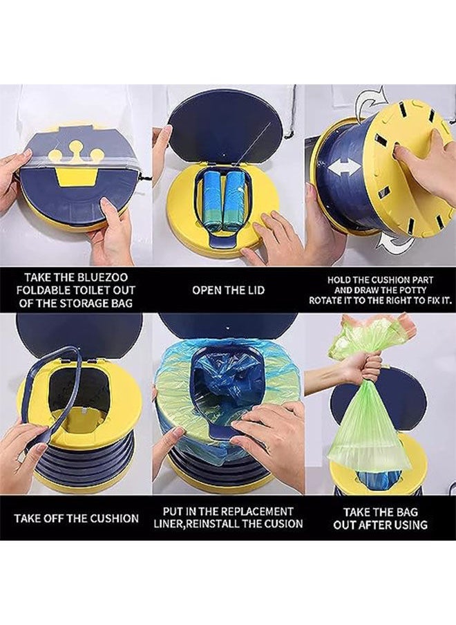 Children's Folding Toilet,Portable Potty for Kids Toddlers,Foldable Travel Potty,Potty Folding Toilet,Portable Travel Folding Potty