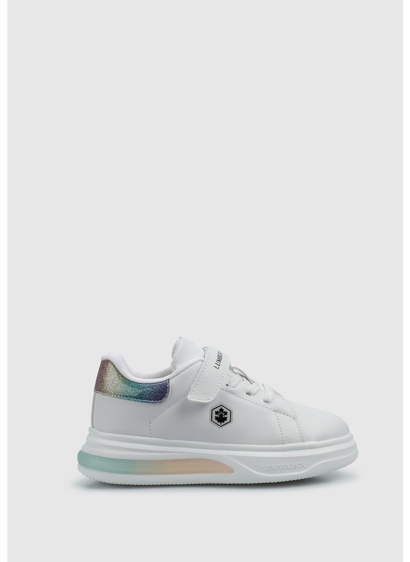 Poli White Girls Sneakers