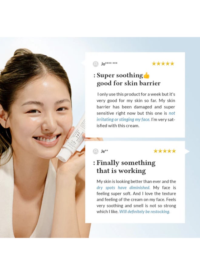 Dr.Althea 147 Barrier Cream Daily Skin Barrier Repair Care Deep Hydrating with Hyaluronic Acid & Ceramides Korean Vegan Skincare for All Skin Types 1.7 Fl Oz