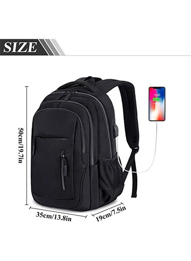 Laptop Backpack for Men & Women Business Travel Backpack with USB Charging Port College School Computer Backpack Fits 15.6 Inch Laptop Notebook