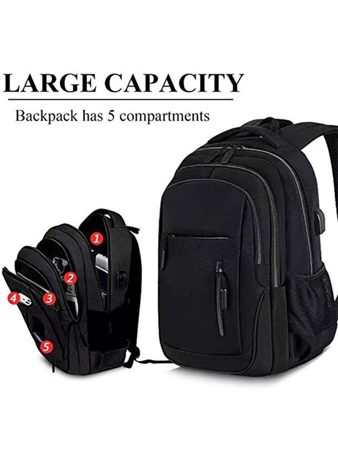 Laptop Backpack for Men & Women Business Travel Backpack with USB Charging Port College School Computer Backpack Fits 15.6 Inch Laptop Notebook