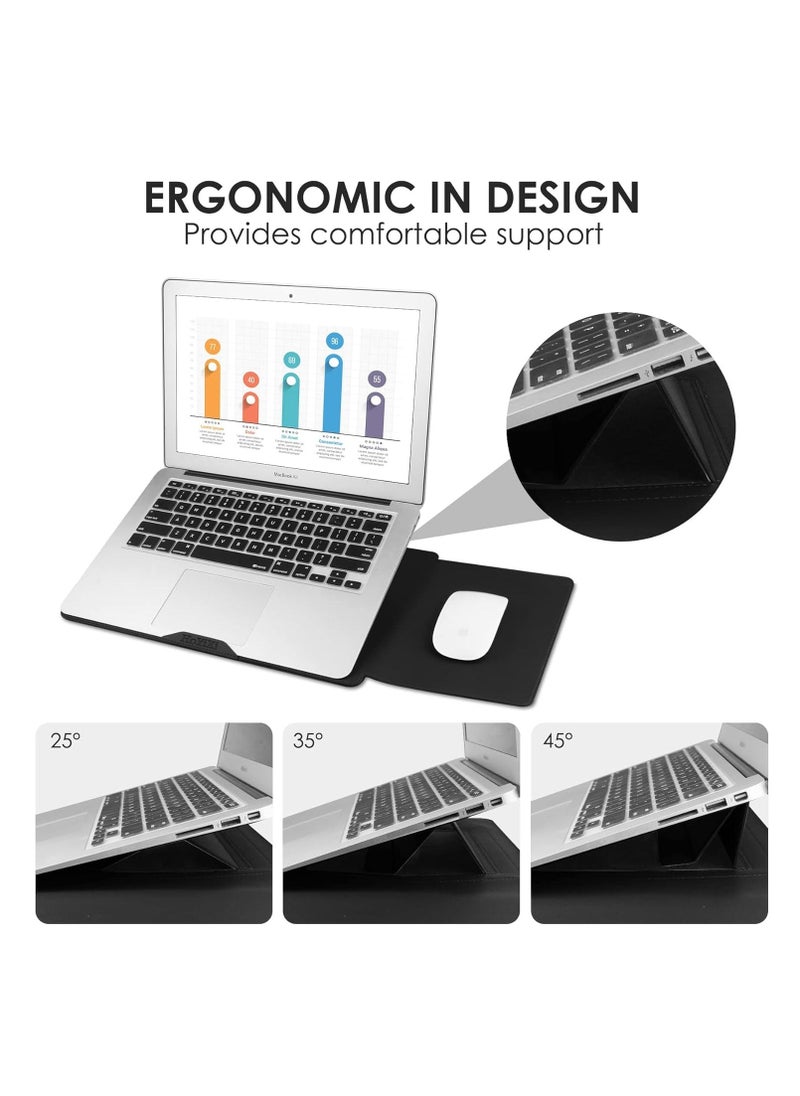 Laptop Sleeve Case Leather Bag,  Compatible with MacBook Air 13.3''/13.6'' M1 M2/MacBook Pro 13 2022-2016/Dell XPS 13/Surface Pro X/8/7 /6/5/Surface, (13.5 Inch, Black)