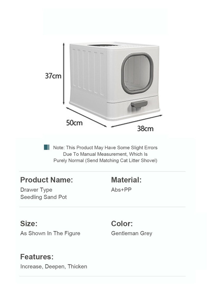 Enclosed Cat Litter Pan Cat Cleaning Products Folding Odor Blocking Splash Resistant Cat Litter Pan Litter Scoop Included