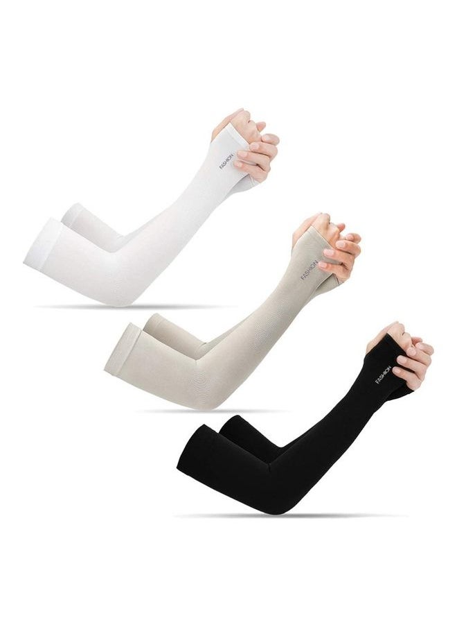 3 -Piece UV Protection Cooling Arm Sleeves with Thumb Hole One Size
