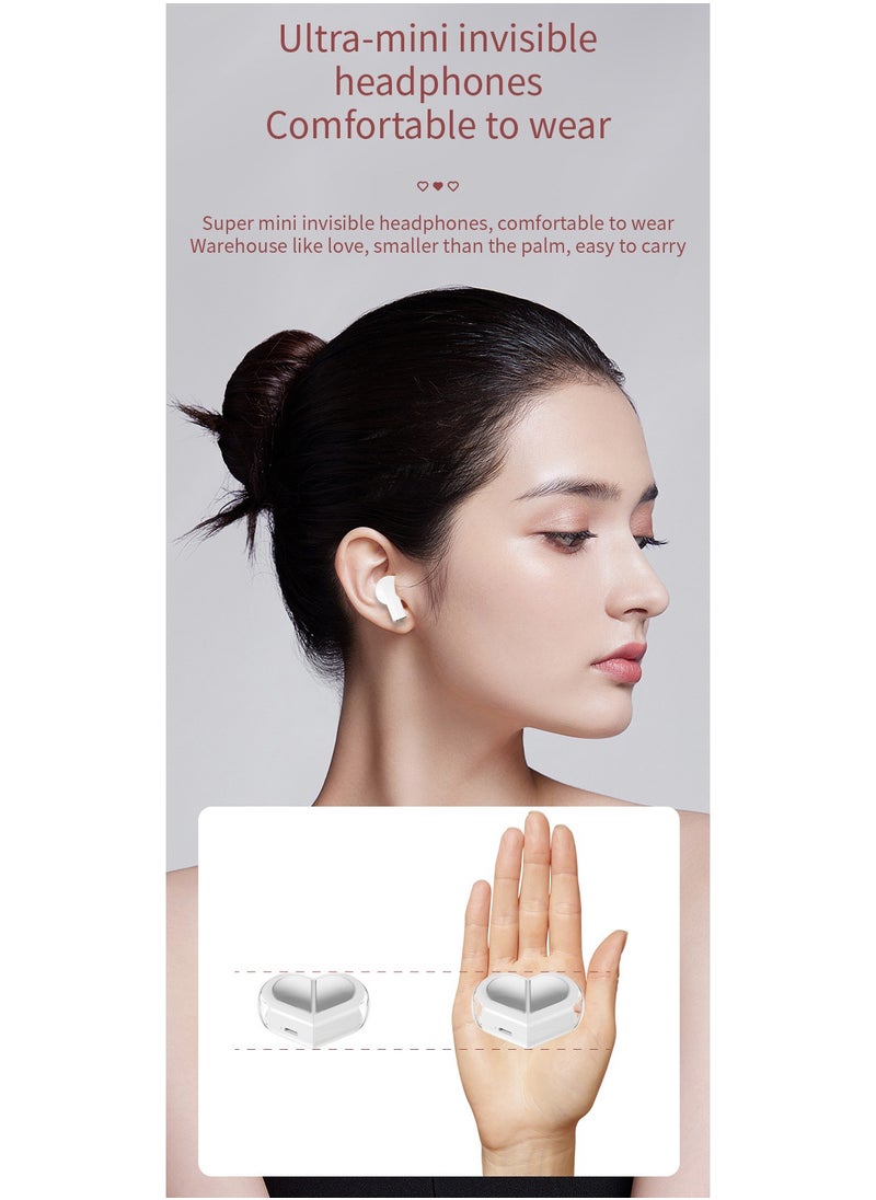 Wireless Rotatable Bluetooth Headset，Wireless Sports Love Couple Headphones TWS 5.3 with Heart Shape, Square Row, Two Shapes Arbitrarily Switch