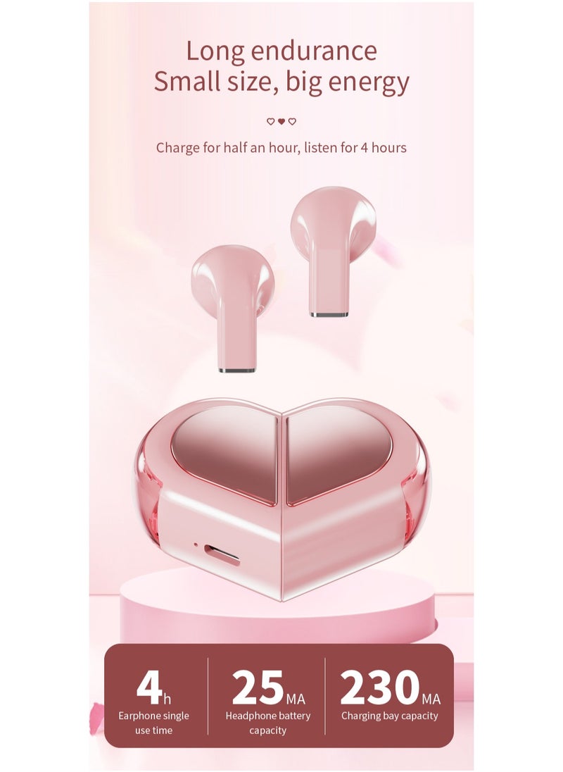 Wireless Rotatable Bluetooth Headset，Wireless Sports Love Couple Headphones TWS 5.3 with Heart Shape, Square Row, Two Shapes Arbitrarily Switch