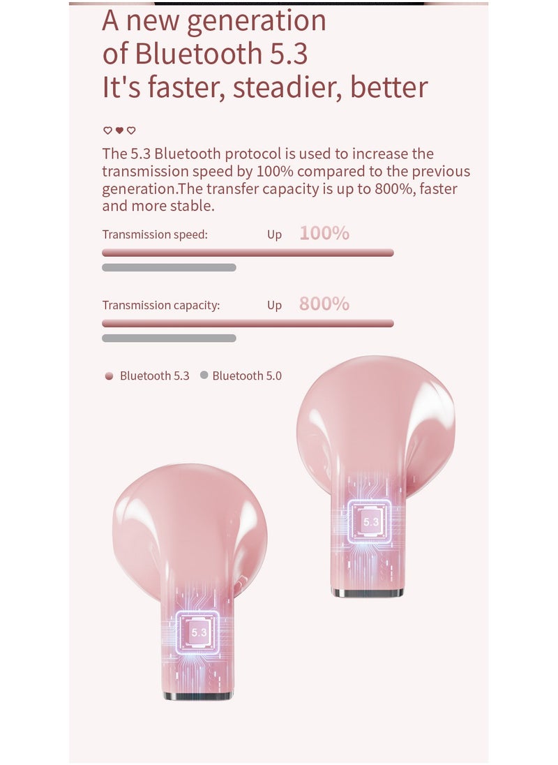 Wireless Rotatable Bluetooth Headset，Wireless Sports Love Couple Headphones TWS 5.3 with Heart Shape, Square Row, Two Shapes Arbitrarily Switch