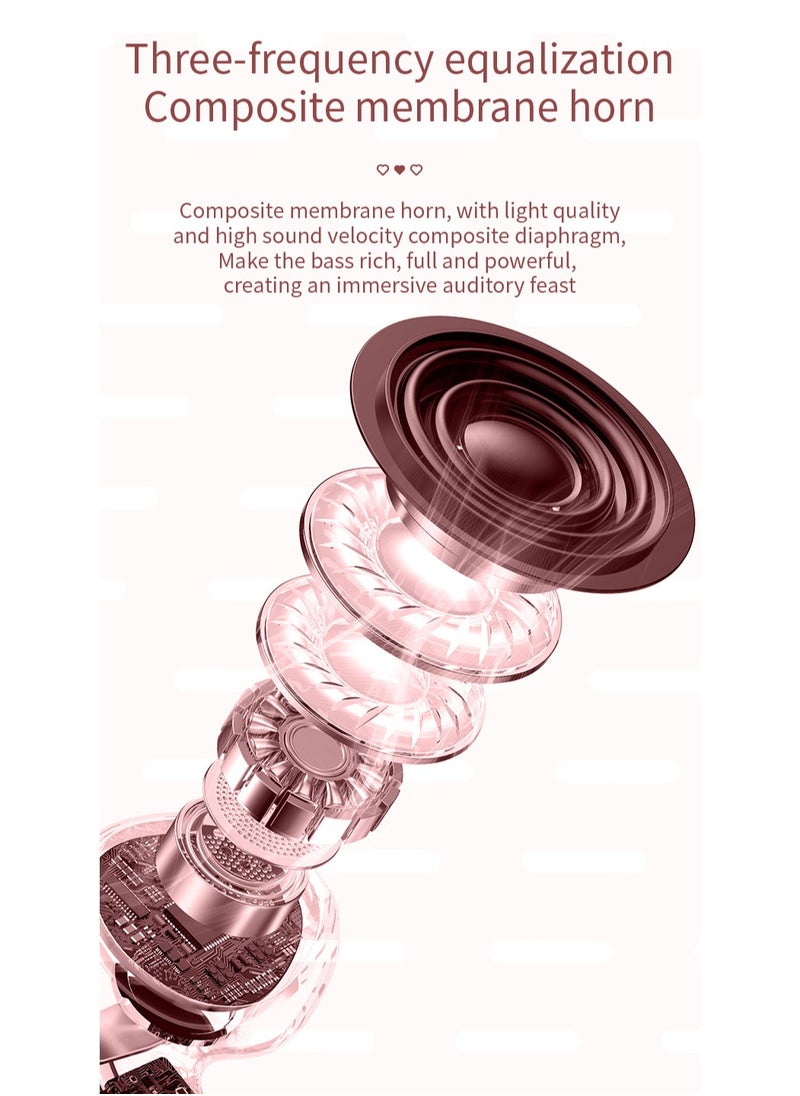 Wireless Rotatable Bluetooth Headset，Wireless Sports Love Couple Headphones TWS 5.3 with Heart Shape, Square Row, Two Shapes Arbitrarily Switch