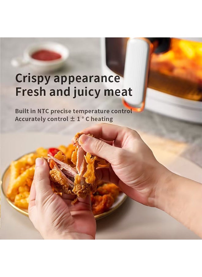 Air Fryer,8 Liter Capacity,Multi-functional Cooking Function,Smart Touch Control,Precise Temperature Control,Suitable for Dessert/Fries/Chicken(White)