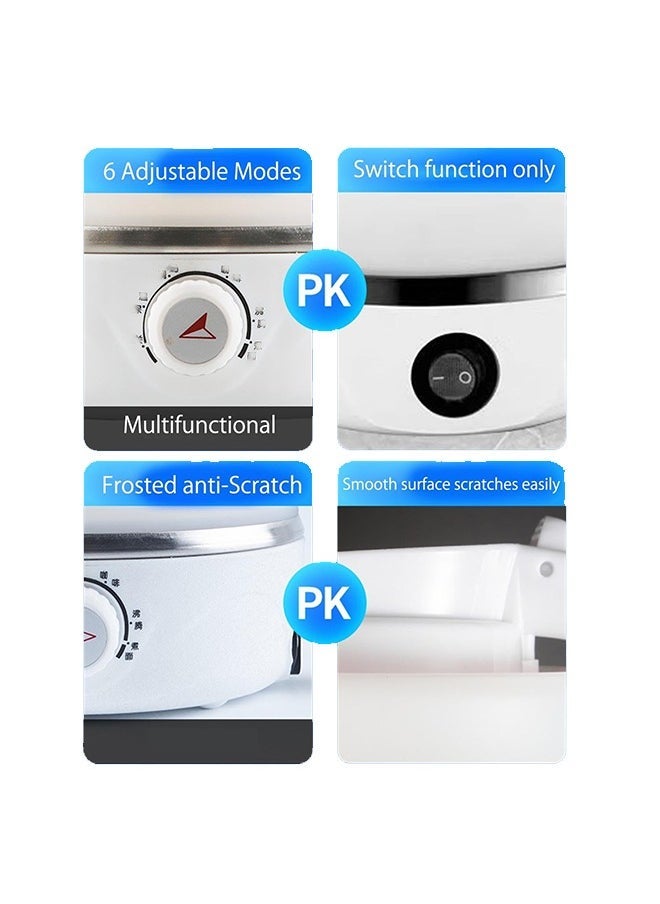 Portable Travel Foldable Electric Kettle Collapsible Food Grade Silicone Mini Water Boiler For Coffee or Tea Fast Water Boiling Pot 6 Modes Adjustable 600ml/20oz (White)