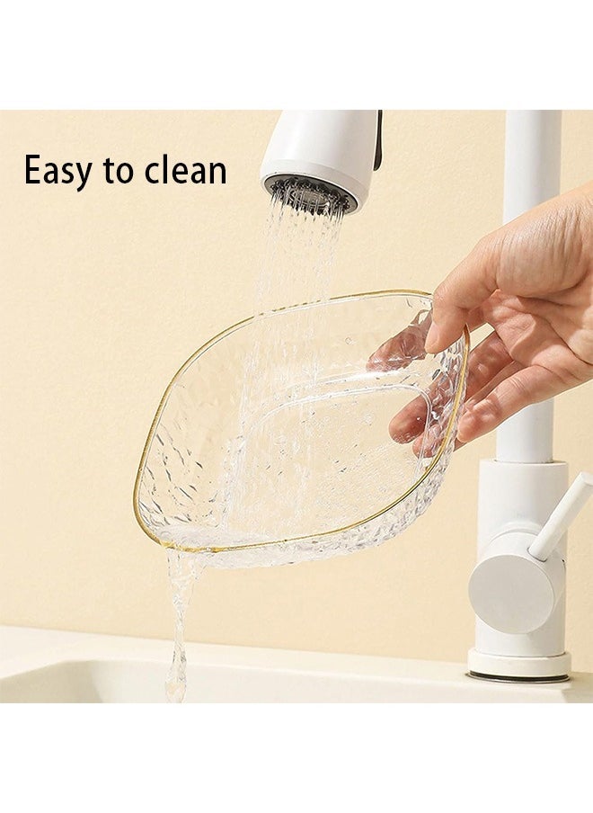 Set of 8 Dessert Plates 6 Inch, Pinch Bowls for Cooking Prep, Reusable Plastic Plates with Gold Trim & Raised Edge, Small Plates for Appetizers Salad Snack, Cocktail Sandwich Plates