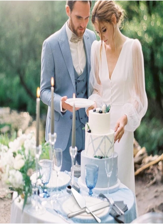 Cake Serving Set Wedding Cake Knife and Server Set Cake Cutting Utensils Stainless Steel Cake Cutter Serrated Cake Knife Professional Dessert Server for Cake Cheese Pie Pizza
