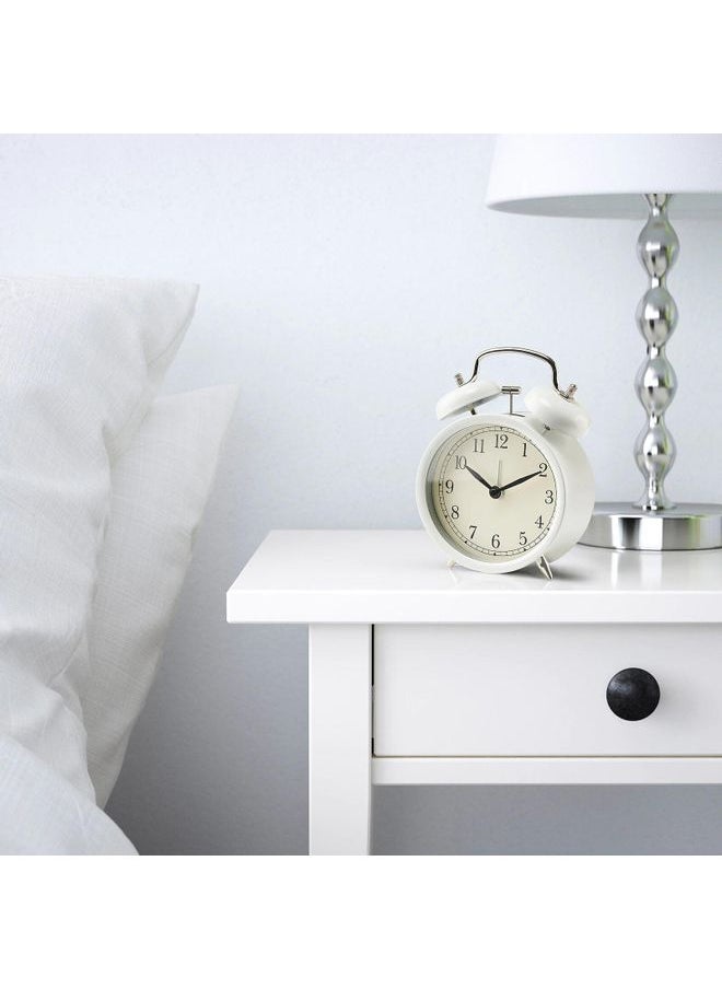 Round Alarm Clock White 14x6x10cm