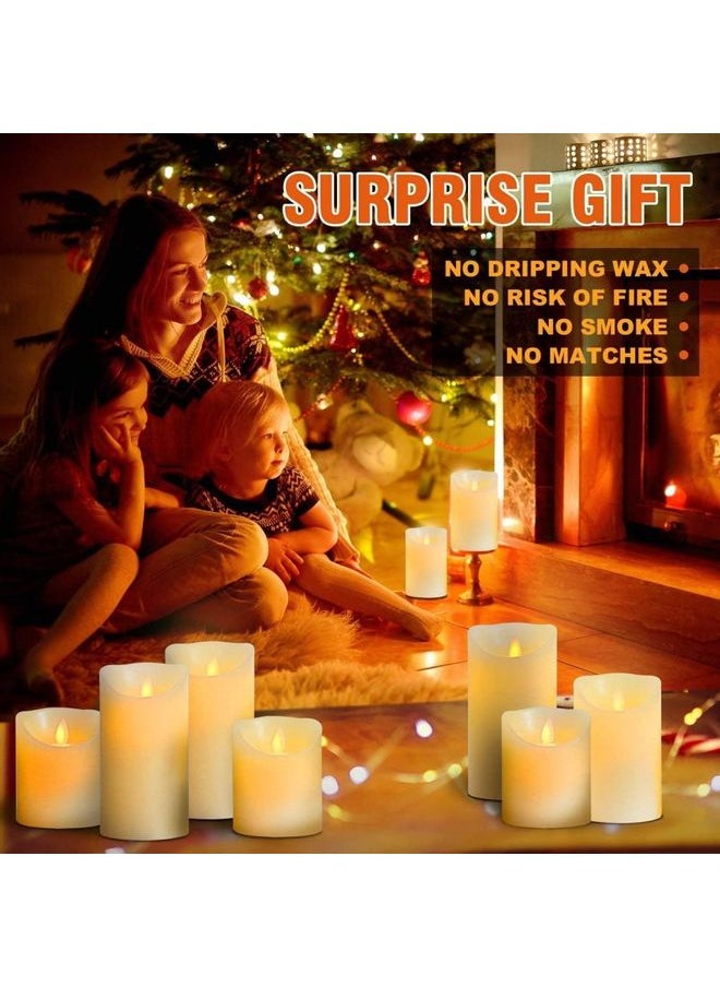LED Real Wax Battery Candle Pillars White