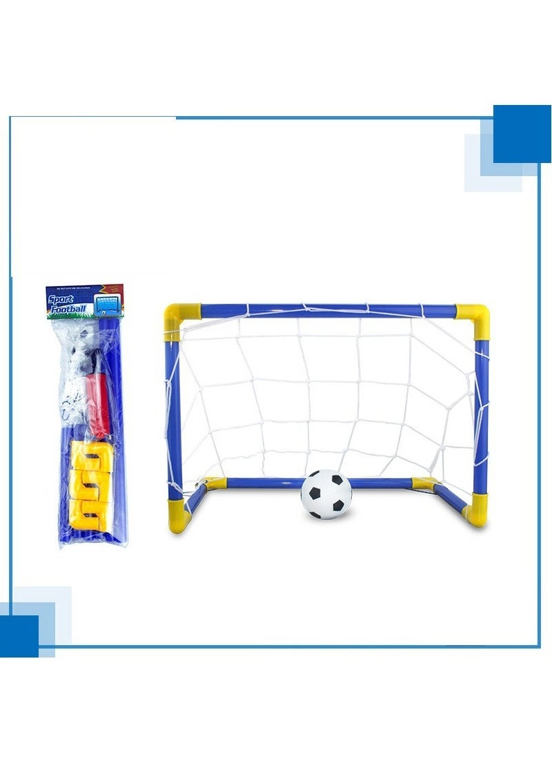 2 In1 Mini Hockey Soccer Set with Mini Goal Net, Hockey Stick, Hockey, Football, Hockey and Ball Pump Mini Soccer Goal Set for Kids Gift Indoor Outdoor Backyard Soccer Games