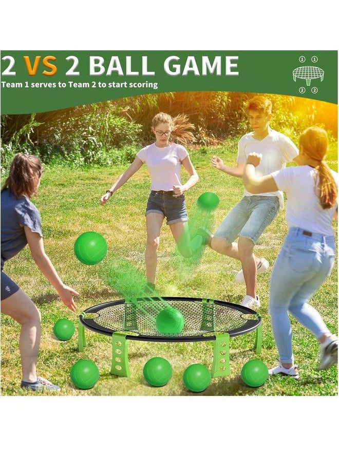 The 34-inch outdoor game includes 6 balls, a round net for children, teens, and adults, perfect games children teens aged 6-8.