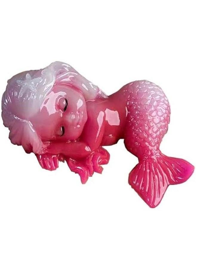 Glow-in-The- Night Mermaid Figurine Statue, Sleeping Mermaid,Fish Figurine, Desk Decor, Home Decor