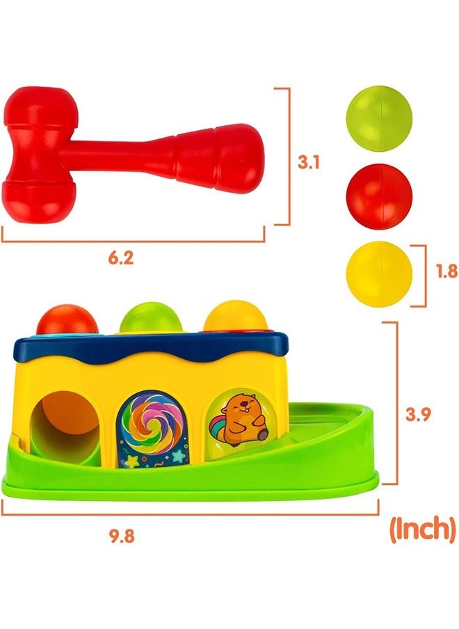 Hammer and Ball Drop Toys for 1 Year Old Boy Girl Infant Gifts, Pound a Ball Toddler Toys, Baby Toys for 6 to 12-18 Months