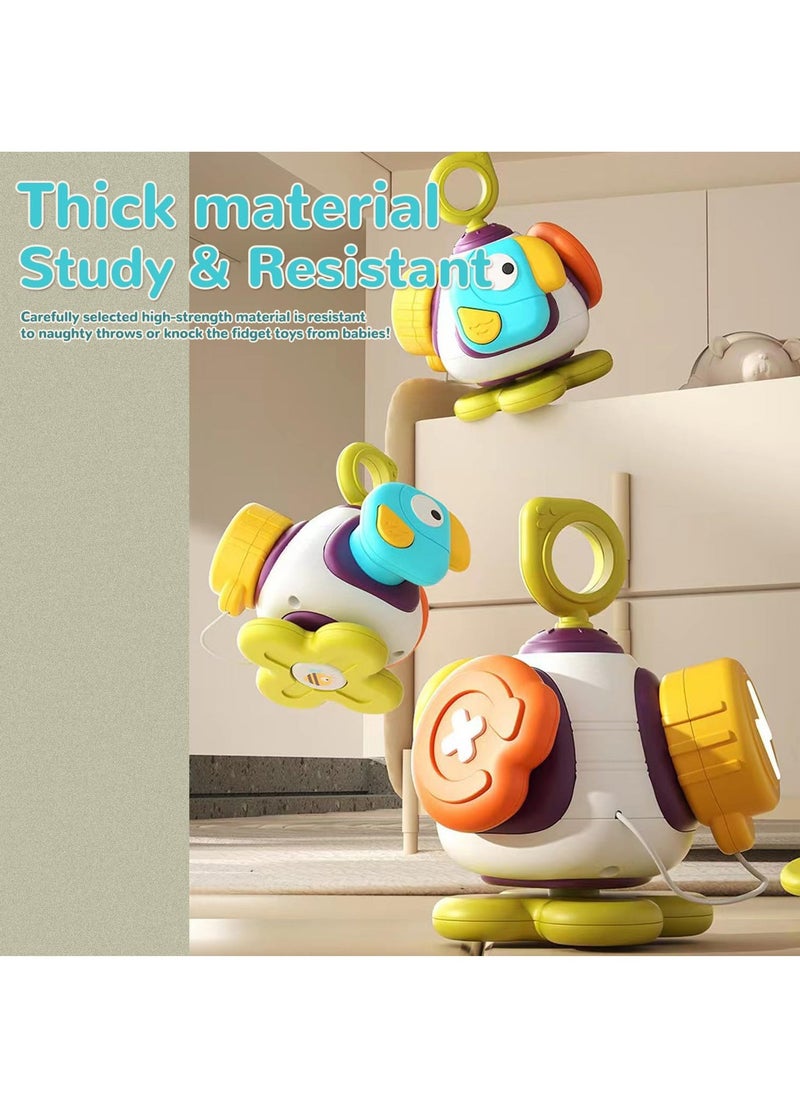 Toddler Busy Cube Travel Toy for Toddler 2 3 Year Old, Baby Sensory Toy Activity Busy Board Fidget Cube for Kids Educational Learning Toys (Wood)