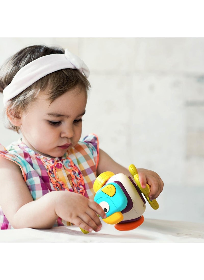 Toddler Busy Cube Travel Toy for Toddler 2 3 Year Old, Baby Sensory Toy Activity Busy Board Fidget Cube for Kids Educational Learning Toys (Wood)