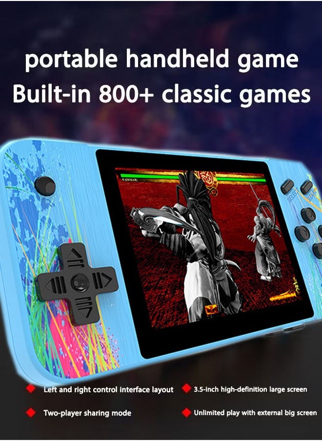 Handheld Game Console ，Two-person Sharing Mode，Retro Handheld Game Console 3.5-inch Large Screen Retro Video Game Console Built-in 800 Classic Games Great Gift For Kids Adults