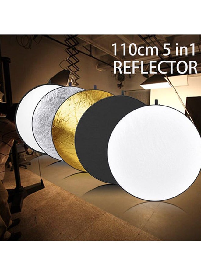 5-In-1 Multi-Disc Light Reflector With Bag 110x5cm White/Black/Gold